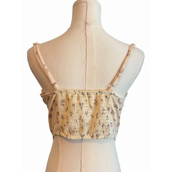 Iris Y2K Coquette Crop Top Womens Size L Ruffled Pointelle Milkmaid Romantic - Picture 3 of 8